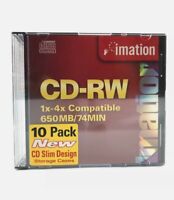 CD-RW Discs, 700MB/80min, 4X, w/Slim Jewel Cases, Silver, 10/Pack 