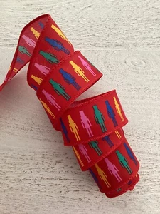 5 YARDS CHRISTMAS NUTCRACKER WIRED RIBBON 1.5” WIDE - Picture 1 of 4