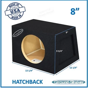 8" Single Sealed Mid-Size Hatchback Sub Box Ground Shaker Subwoofer Enclosure - Picture 1 of 11