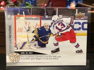 Alexis Lafreniere #8 20-21 Upper Deck Game Dated Moments Limited to 499 IN HAND - Picture 1 of 3