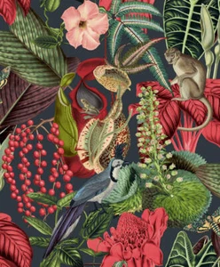Tapete JF2201 Jungle Fever rot grün Pflanzen Blumen Tiere Grandeco (5,01€/1qm) - Bild 1 von 2