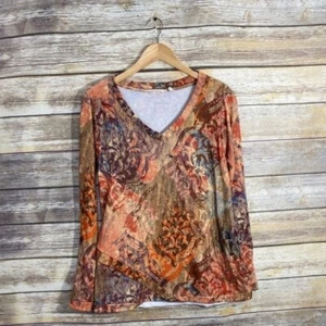 Top Artesia Soft Surroundings manica lunga scollo a V taglia small - Foto 1 di 7