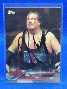 AUTOGRAPH RHYNO 2018 Topps WWE RAW Superstar #77 - Picture 1 of 2