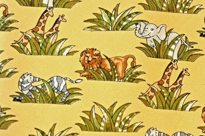 SALVATORE FERRAGAMO MEN'S TIE YELLOW/ANIMAL PATTERN Width: 3.75" Length: 56" - Image 1 of 4