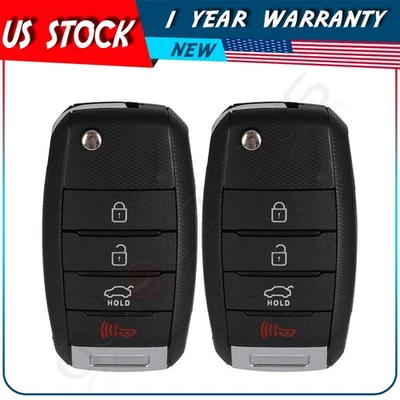2 Remote Car Key Fob for Kia Rio 2014 2015 2016 2017 TQ8-RKE-3F05 4 Buttons - Image 1 of 4