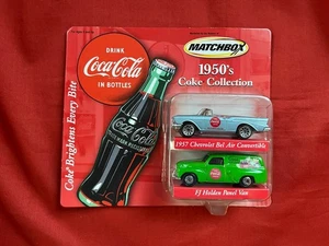 Matchbox 1950's Coke Collection 1957 Chevrolet Bel Air FJ Holden Panel Van Cars - Picture 1 of 3