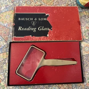 Vintage Bausch And Lomb Rectangular Handheld Magnifying Reading Glass Demi-Blond - Imagen 1 de 6