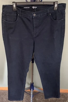 Pantalones de mezclilla de pierna recta Style & Co azules para mujer 18 W Foto 1 de 4