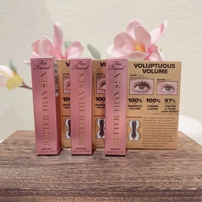 3 piezas de máscara de pestañas Too Faced Better Than Sex mini tamaño de viaje 4,8 g/0,17 oz nueva en caja Foto 1 de 4