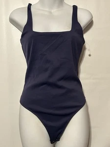 Good American Womens Size 2 Medium Blue Scuba Modern Tank Bodysuit Thong - Picture 1 of 6
