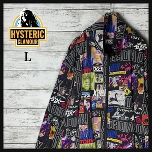 HYSTERIC GLAMOUR ROYAL TRUX Black Multi Pattern Nylon Polyester Jacket L 28.7in - Picture 1 of 9