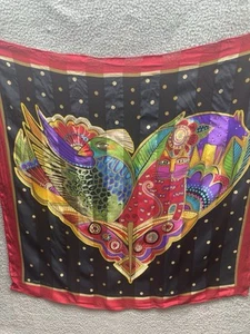 Laurel Burch 100% Seda “COLECCIÓN MIEL” Bufanda Retirada 33” Cuadrada Gato Amor - Imagen 1 de 11