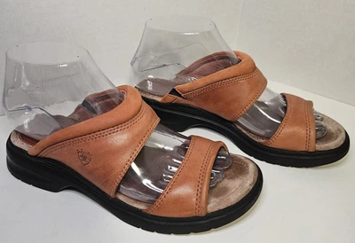 Ariat ATS Womens 6.5B Brown Beige Leather Slide Sandal Comfort Casual Open Toe - Image 1 of 4