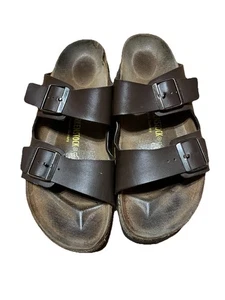 Sandali Birkenstock Arizona regular fit marroni Birko-Flor slide taglia 45 - Foto 1 di 11