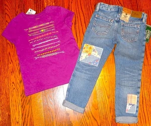 POLO RALPH LAUREN AUTHENTIC GIRLS ORIGINAL BRAND NEW 2Pc JEANS SET Size 4, NWT - Picture 1 of 13