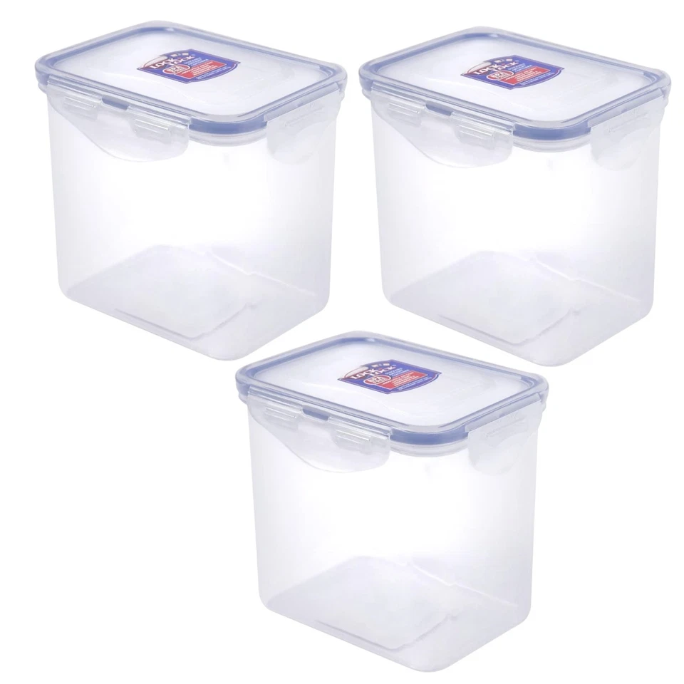 3 X Lock & Lock Rectangle 850ml Food Container HPL808 EOL