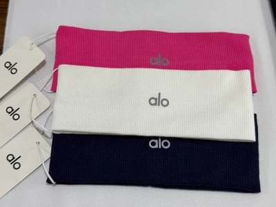 Paquete de 3 diademas Alo Yoga - blanco rosa azul marino - nuevas con etiquetas diademas de entrenamiento deportivo Foto 1 de 4