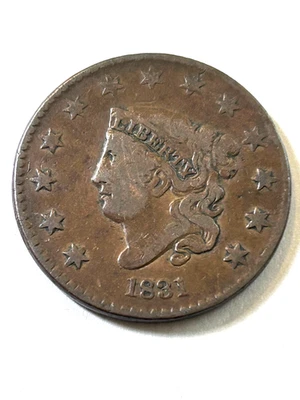 Centavo grande con cabeza de corona de cobre Philadelphia Mint 1831 elección en muy buen estado Foto 1 de 2