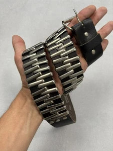 Vintage Archiv Leder Metallteile Gliedergürtel Punk Rock Y2K - Bild 1 von 11