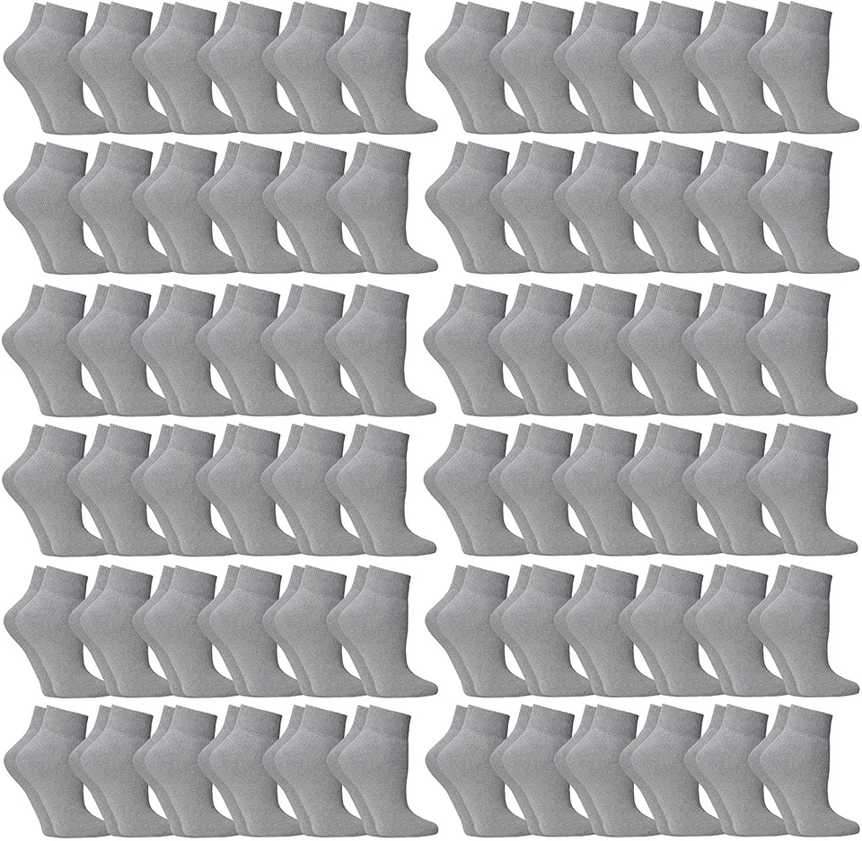Calcetines tobilleros cuartos para hombre y mujer, algodón, donación sin hogar (72 pares grises para mujer) Foto 1 de 1