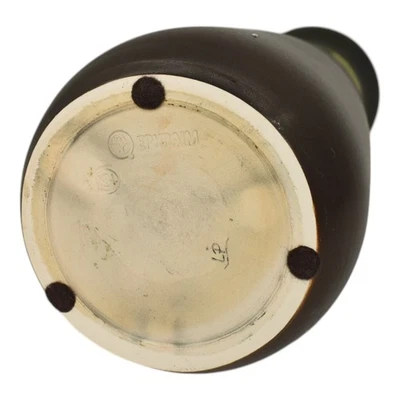 Ephraim Faience 2015 Art Pottery Brown Hand Painted Scenic Vellum Ceramic Vase - Image 1 of 4