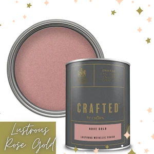 Pintura de pared y madera interior metálica brillante hecha a mano por corona de oro rosa de 1,25 L - Imagen 1 de 6