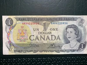 62795 Banknote 1973 Canada Un One Dollar Crisp Paper Rare Fancy Bookend# 4229594 - Picture 1 of 3