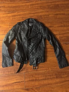 Daang Goodman Tripp NYC Women Black Moto Jacket Goth Punk Rock Xtra Small - Picture 1 of 7