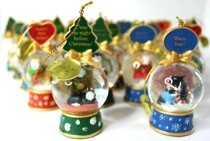 Complete Set Collectable Vintage Danbury Mint Cat Snow Globe Christmas Ornaments - Picture 1 of 11