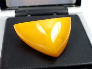 Vintage Russian Soviet Natural Baltic Amber Egg BUTTERSCOTCH Brooch 4.9g 天然琥珀 - Picture 1 of 10