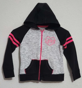 Bobbie Brooks Girls Size 6/6X Hooded Long-Sleeve Zip-Up Sweatshirt Love - Picture 1 of 3