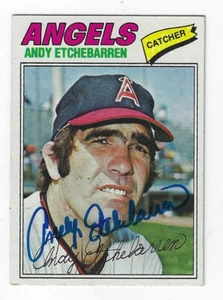 Autographed 1977 TOPPS #454 ANDY ETCHEBARREN California Angels card w/ COA - Picture 1 of 1