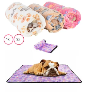 Small Soft Fluffy Fleece Pet Blanket Flannel Throw Mat for Dog Puppy Cat 80x60cm - Picture 1 of 53