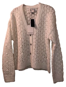 Industry Republic Clothing Alpaka Mischung Strickjacke Pullover M weiß Knopfleiste Damen - Bild 1 von 14