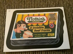 2005 Topps Wacky Packages Trading Sticker Card #17 Nothin’s Invisible Franks Dog - Picture 1 of 2