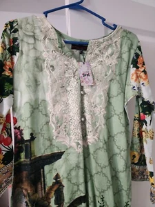 Pakistani / Indian KURTA winter women GREEN Small - Picture 1 of 4
