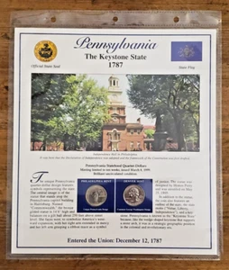 1999 Postal Commemorative Society Pennsylvania Statehood Quarters/Stamps - Picture 1 of 7