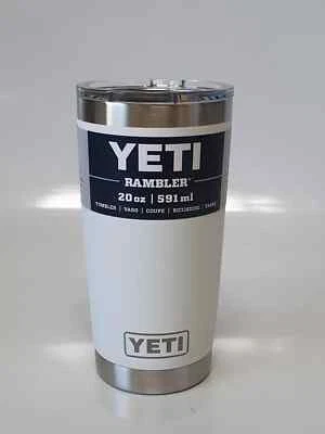 Yeti Rambler Tumbler Thermo Trinkflasche Edelstahl weiss (591 ml)