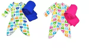 2pc Gown Blanket Gift Set Baby Organic Cotton Muslin pack Pink Blue 0-3m Newborn - Picture 1 of 3