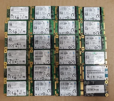 MIX LOT OF 24 256GB MIX BRAND MSATA SSD INTERNAL SOILD STATE DRIVE - Image 1 of 4