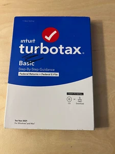 2021 Turboax Basic Federal Returns E-File CD or Download Windows -Mac - Picture 1 of 1