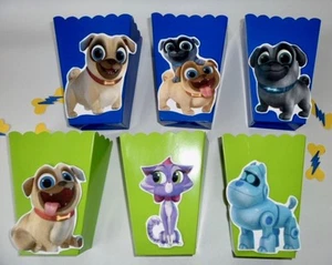 Welpen Hundefreunde Party Gastgeschenke/Goodie Bags/Popcorn Süßigkeiten Box 10er SET - Bild 1 von 3