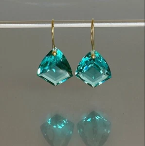 Paraiba Tourmaline Earrings 925 Sterling Silver kite Dangle Earring Gift For Her - Picture 1 of 5