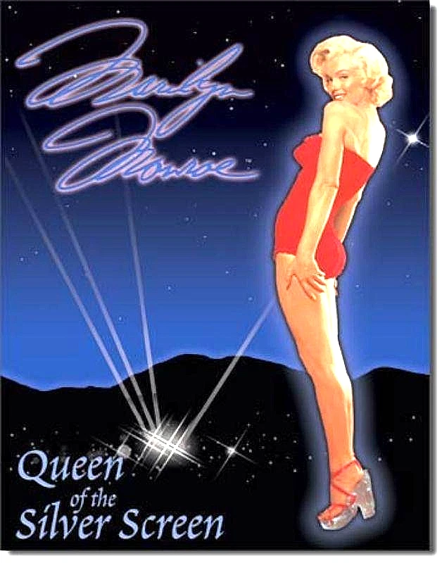 Marilyn-Queen Of The Silver Screen Movie Star,Man Cave Metal Sign`New- Free US - Image 1 of 1