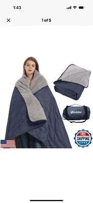 sheelokhwui Outdoor/Indoor Sherpa Blanket, Oversized Waterproof Stadium Blank - Image 1 of 4