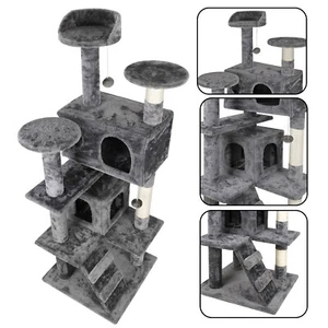 53" Cat Tree Activity Tower with Scratching Posts  Ladders Pet Kitty Furniture - Picture 1 of 11