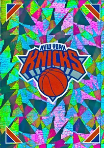 Logo Knicks Team 2021-22 Sticker & Card Collezione Silver Cracked Ice #235 NBA - Foto 1 di 2