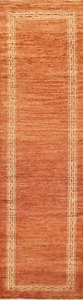 Bordered Gabbeh Kashkoli Modern Oriental Runner Rug Hand-knotted Wool 3x9 Carpet - Picture 1 of 12