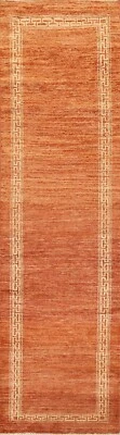 Bordered Gabbeh Kashkoli Modern Oriental Runner Rug Hand-knotted Wool 3x9 Carpet - Image 1 of 4