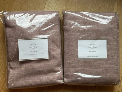 Cortina Cortina Pottery Barn Esmery Lino Algodón Malva 2 Paneles 50" X 108" NUEVO Foto 1 de 4